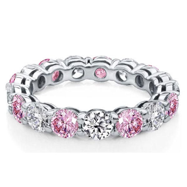 

Italo Pink Wedding Band For Women Classic Pink Band Ring, White