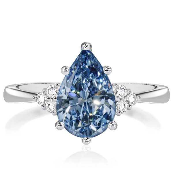 

Italo Pear Cut Blue Topaz Engagement Ring Promise Ring, White