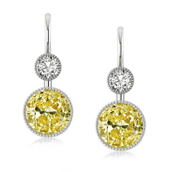 

Italo Classic Yellow Topaz Drop Earrings In Sterling Silver, White