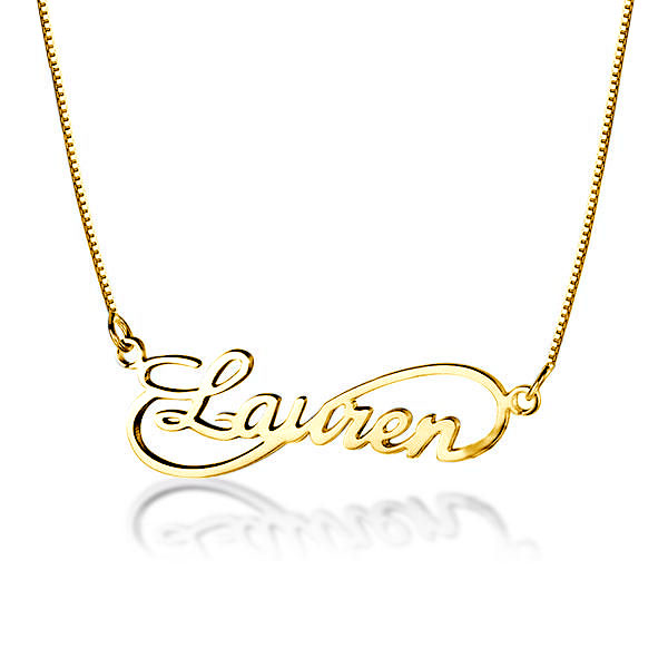 

Personalized Love Nameplate Infinity Necklace For Women, White
