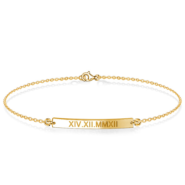

Italo Personalized Bar Bracelet Womens Dainty Bracelet, White