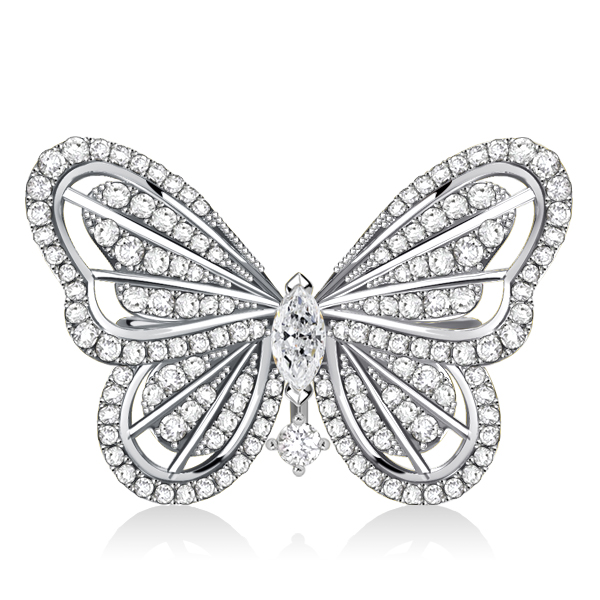 

Dancing Butterfly White Sapphire Engagement Ring For Women