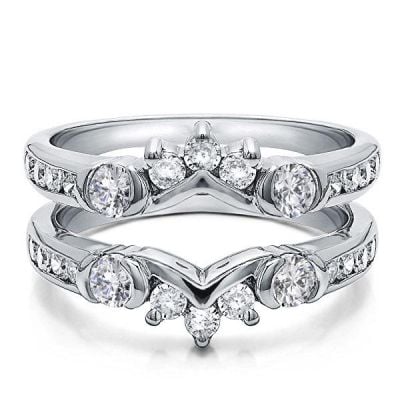 White Sapphire Ring Guard Band