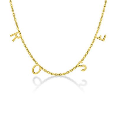 Multiple Letter Necklace 14k Gold Plated Multiple Letters Initial Necklace