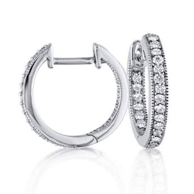 White Sapphire Hoop Earrings