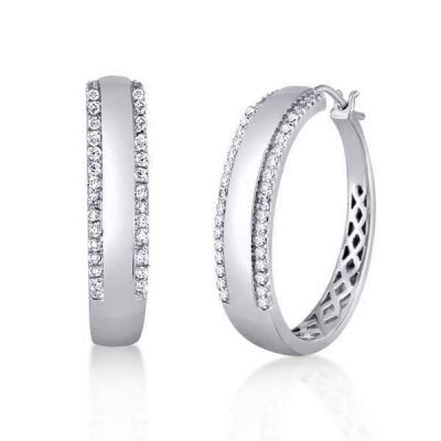 Womens Silver Hoop Earrings