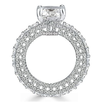 Eternity Cushion Cut Engagement Ring