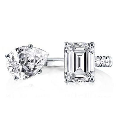 Pear & Emerald Cut Twin Ring