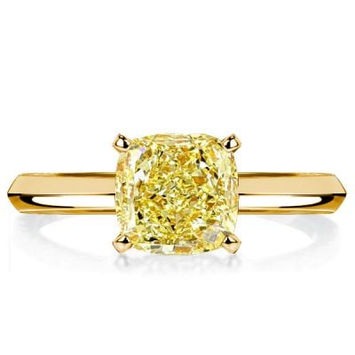 Italo Golden Yellow Topaz Cushion Cut Engagement Rings Solitaire