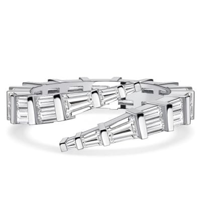 Italo Baguette Cut Bypass Ring Travel Wedding Rings