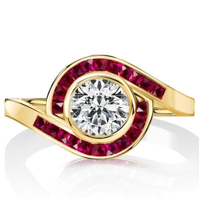 Italo Round Cut Vintage Style Rings Ruby Sapphire Ring