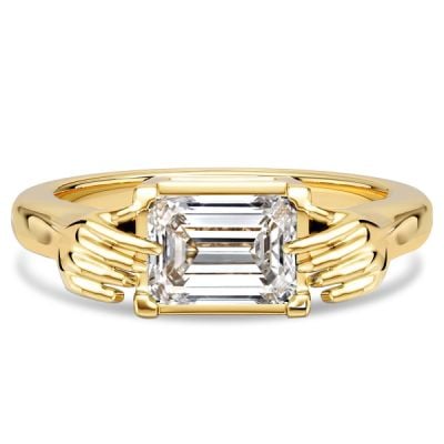 Italo Unique Hug Ring Emerald Cut Vintage Engagement Rings For Women