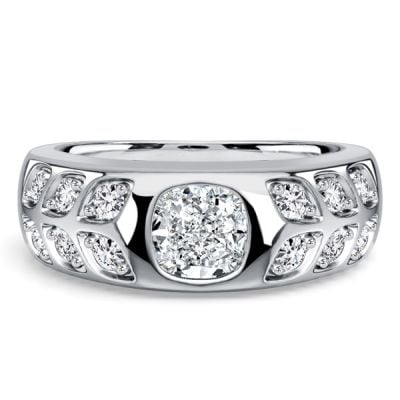 Italo Flush Setting Cushion Cut Vintage Engagement Rings For Women