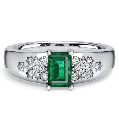 Italo Waterfall Emerald Cut Emerald Rings For Women