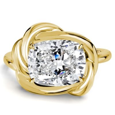 Italo Infinity Knot Ring Cushion Cut Unique Engagement Rings
