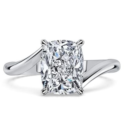 Italo Solitaire Bypass 3 Carat Cushion Cut Engagement Ring For Women
