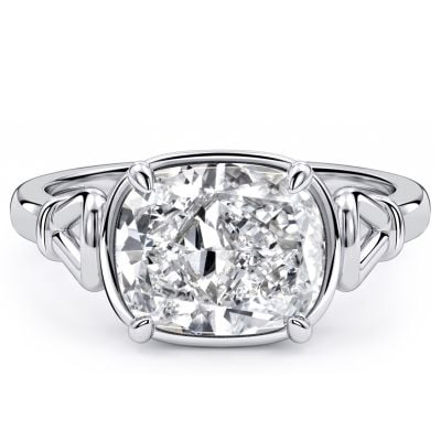 Italo Split Shank Elongated Cushion Cut Engagement Ring For Women