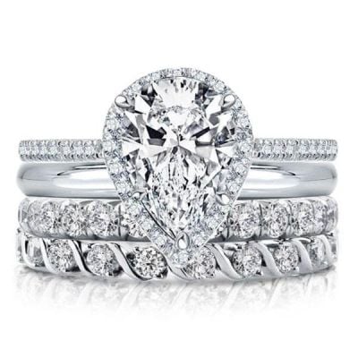 Pear Shaped Diamond Wedding Set