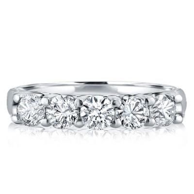 Five Stone Half Eternity Wedding Band