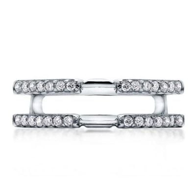 Italo Classic White Sapphire Enhancers Band Ring Guard Enhancers Ring