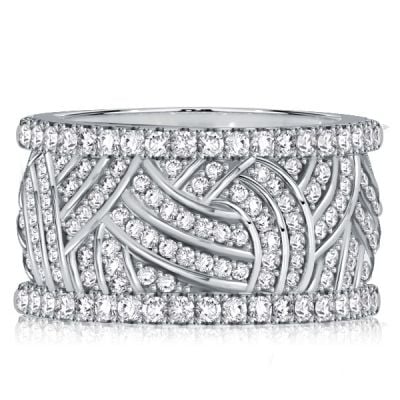 Italo White Sapphire Unique Eternity Wedding Band For Women