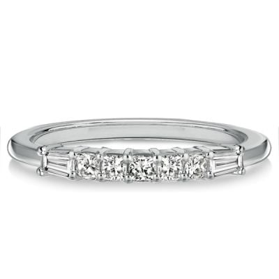 Italo Five Stone Cushion Cut Wedding Band For Women
