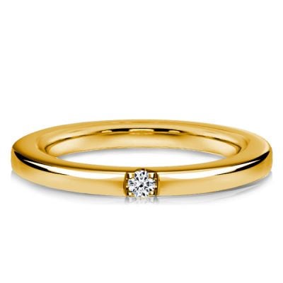 Italo 2 mm Single Stone Wedding Band For Women Classic