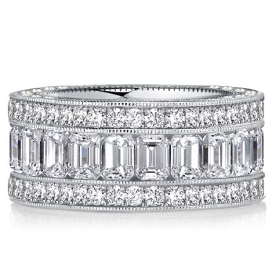 Italo Channel Set Emerald Cut Eternity Band For Women