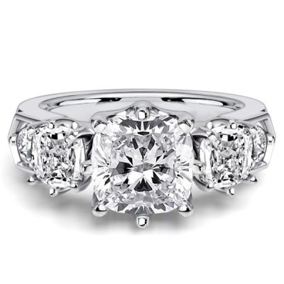 Italo Five Stone Cushion Cut Engagement Ring 2.5 Carat Ring