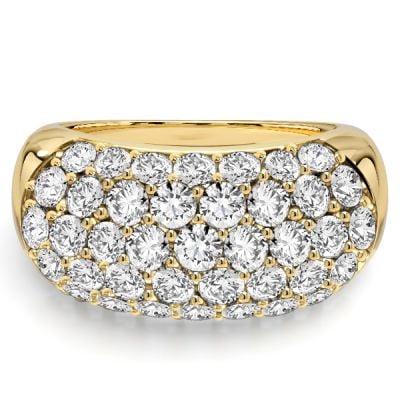 Italo Golden Micro Pave Half Eternity Band For Women Cocktail Rings