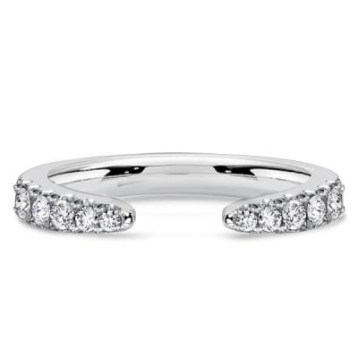 Italo Round Cut Open Point Stackable Wedding Band For Women Matching Wedding Bands