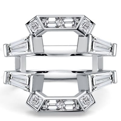 Italo Ractangle Tap Baguette Ring Guard Enhancer Wedding Band For Women