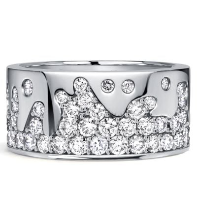 Italo Waterfall Round Cut Eternity Wedding Band For Women Waterfall Ring