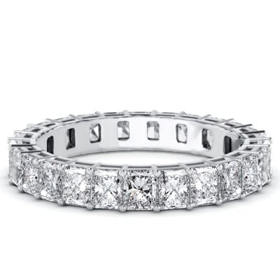 Italo Radiant Cut White Sapphire Eternity Wedding Band For Women