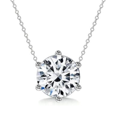 Italo Round Cut Simple Chain Necklace In Sterling Silver