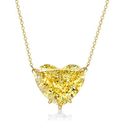 Italo Golden Heart Cut Yellow Topaz Necklace For Women