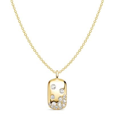 Italo Scattered Waterfall Round Cut Pendant Necklace For Women