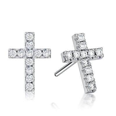 Italo Dainty Cross Stud Earrings For Women Silver Earrings