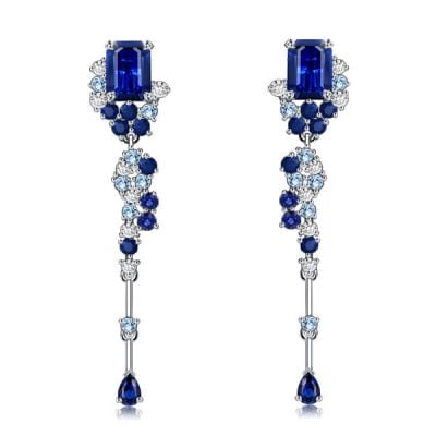 Italo Blue Sapphire Earrings Drop Earring For Women Bosphorus Vintage Earrings