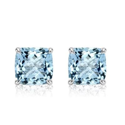 Italo Cushion Cut Aquamarine Earrings Stud Earrings For Women
