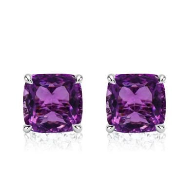 Italo Cushion Cut Amethyst Earrings Stud Earrings For Women