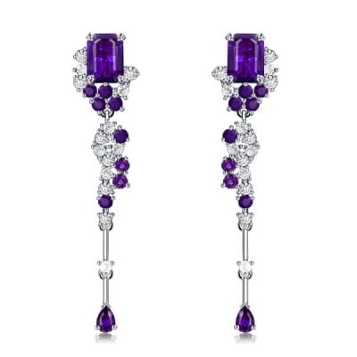 Italo Waterfall Amethyst Earrings Drop Earring For Women Bosphorus Vintage Earrings