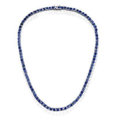 Blue sapphire tennis necklace shop