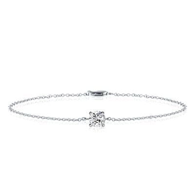 Dainty Single Stone Round Cut Bracelet