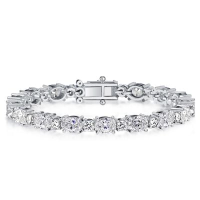 Alternating Oval & Round Cut Tennis Bracelet For Women