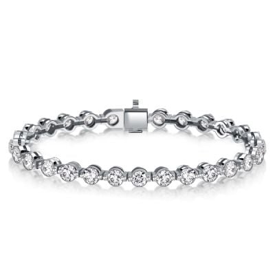 Italo Round Cut Tennis Bracelet For Women (10.08 CT. TW.)