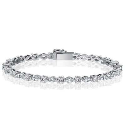 Italo Marquise & Round Cut Tennis Bracelet For Wedding