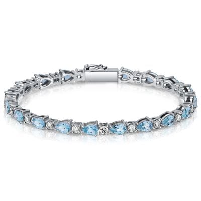 Italo Aquamarine Pear Shaped Bracelets For Wedding