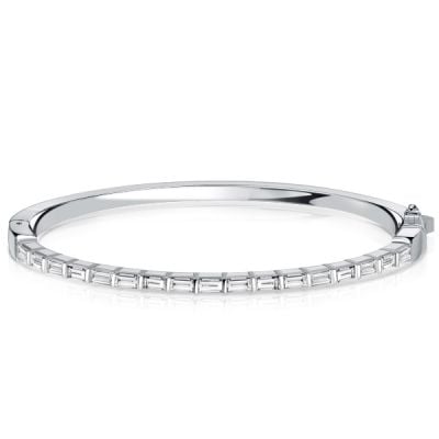 Italo Baguette Bangle Bracelet Womens Dainty Bracelet