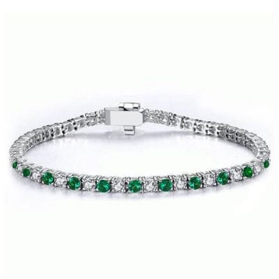 Italo Emerald Sapphire Tennis Bracelet Womens Dainty Bracelet